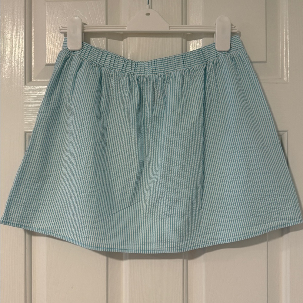 Lilly Pulitzer Light Blue A-Line Seersucker Skirt - Picture 5 of 7